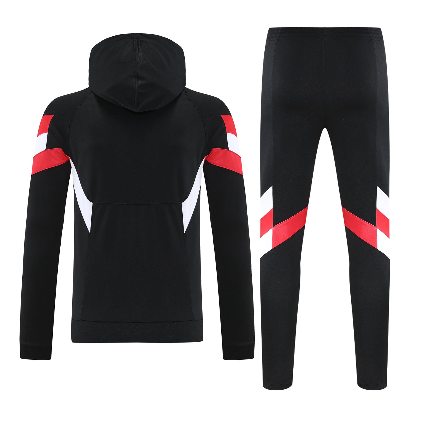 Kit Adulto Manchester United 25-26 – Moletom de Capuz Preto com Detalhes em Vermelho e Branco + Calça