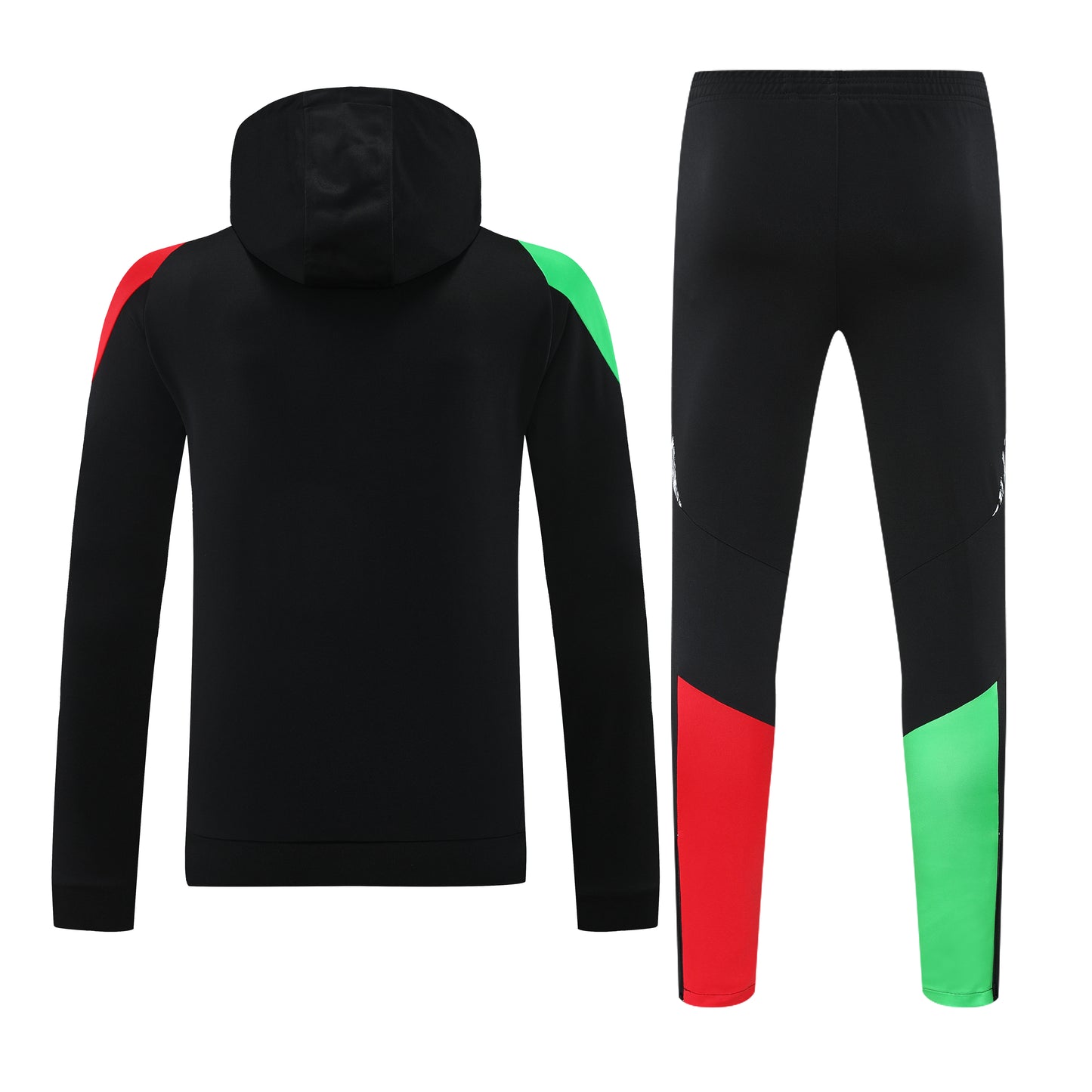 Kit Adulto Arsenal 24-25 – Moletom de Capuz Preto com Detalhes em Verde e Vermelho + Calça