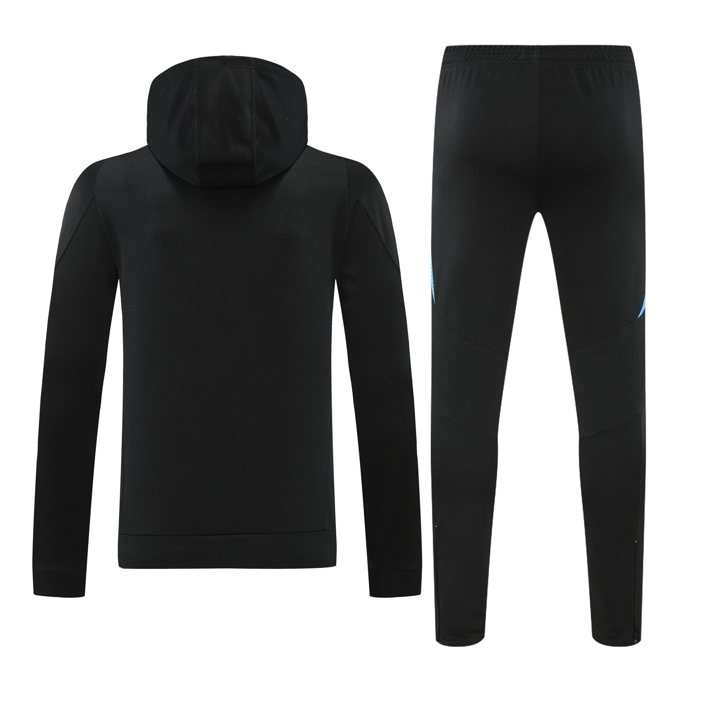 Kit Adulto Argentina 24-25 – Moletom de Capuz Preto com Detalhes Azul Claro + Calça
