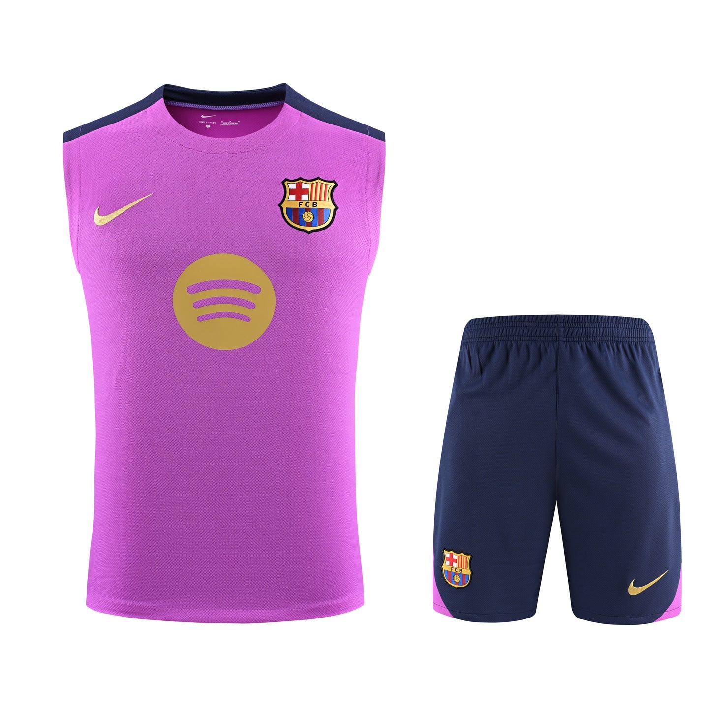 Kit Adulto Barcelona 25-26 – Regata Rosa e Shorts Azul Marinho