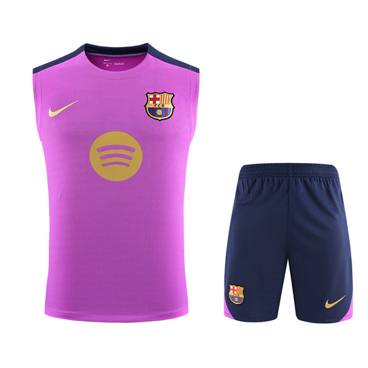 Kit Adulto Barcelona 25-26 – Regata Rosa e Shorts Azul Marinho