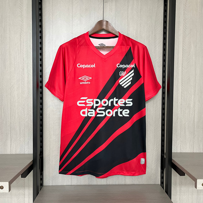 Camisa Athletico Paranaense 24-25 – Home Rubro-Negra + Patrocinadores