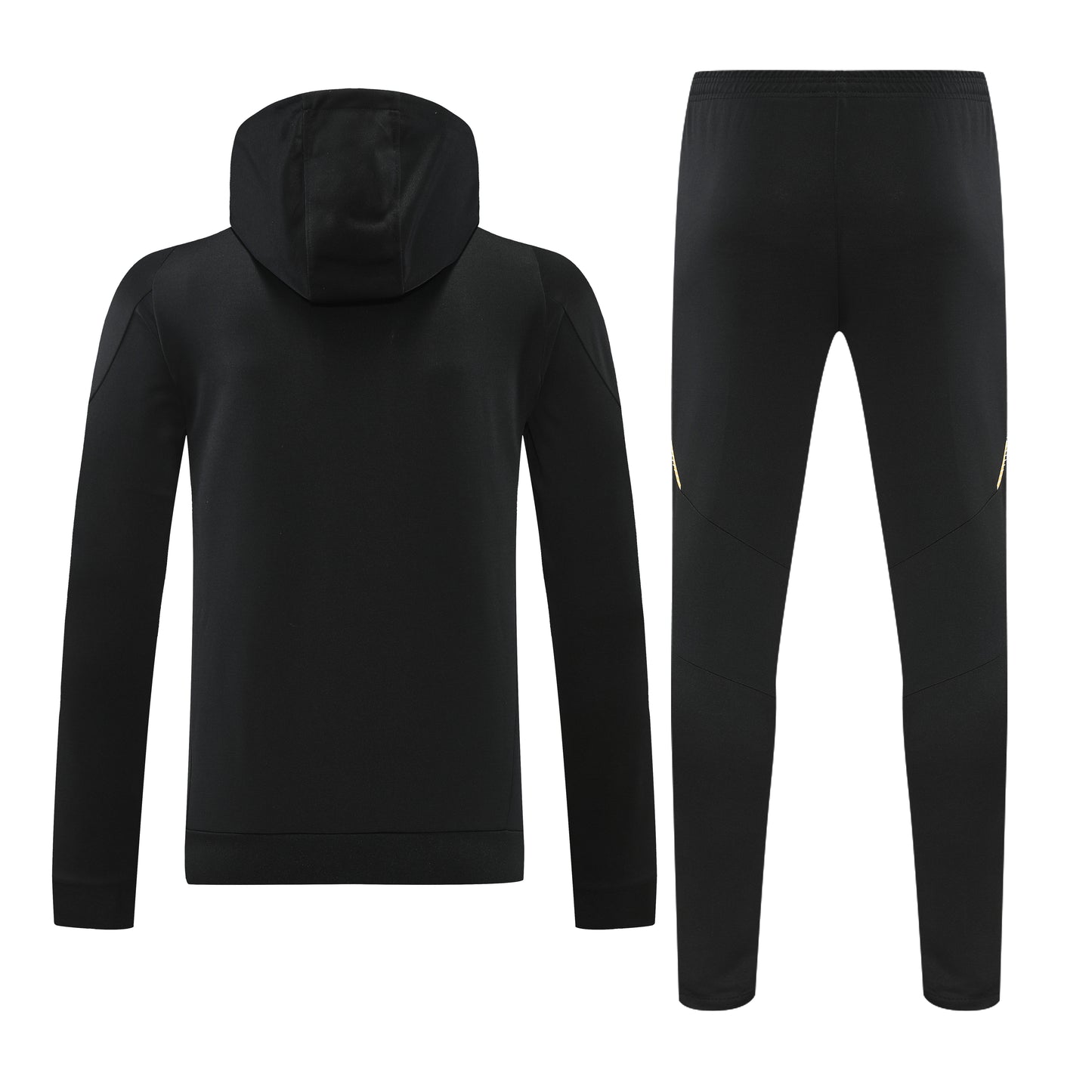 Kit Adulto Real Madrid 24-25 – Moletom de Capuz Preto com Detalhes Dourados + Calça Comprida
