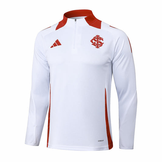 Kit Adulto Internacional 25-26 – Casaco Branco e Calça Preta com Detalhes em Vermelho