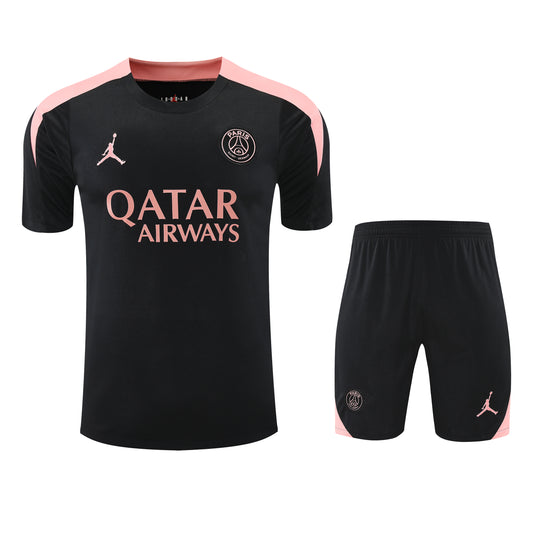Kit Adulto PSG 25-26 - Preto com Detalhes em Rosa