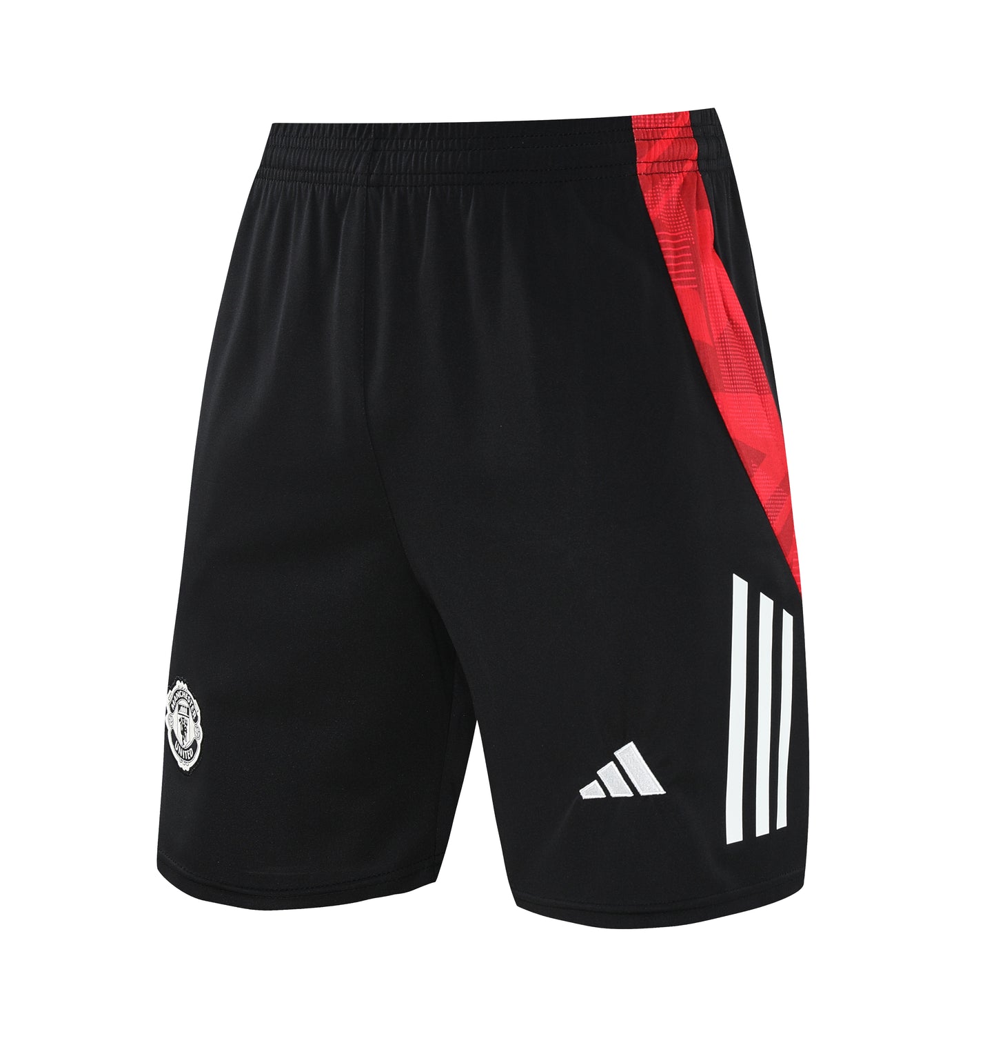 Kit Adulto Manchester United 25-26 – Regata e Shorts Pretos com Detalhes em Vermelho e Azul