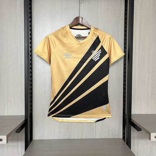 Camisa Feminina Athletico Paranaense 24-25 – Away Dourada (Centenário)
