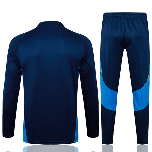 Kit Adulto Flamengo 25-26 – Casaco e Calça Azul Escuro com Detalhes em Azul Claro