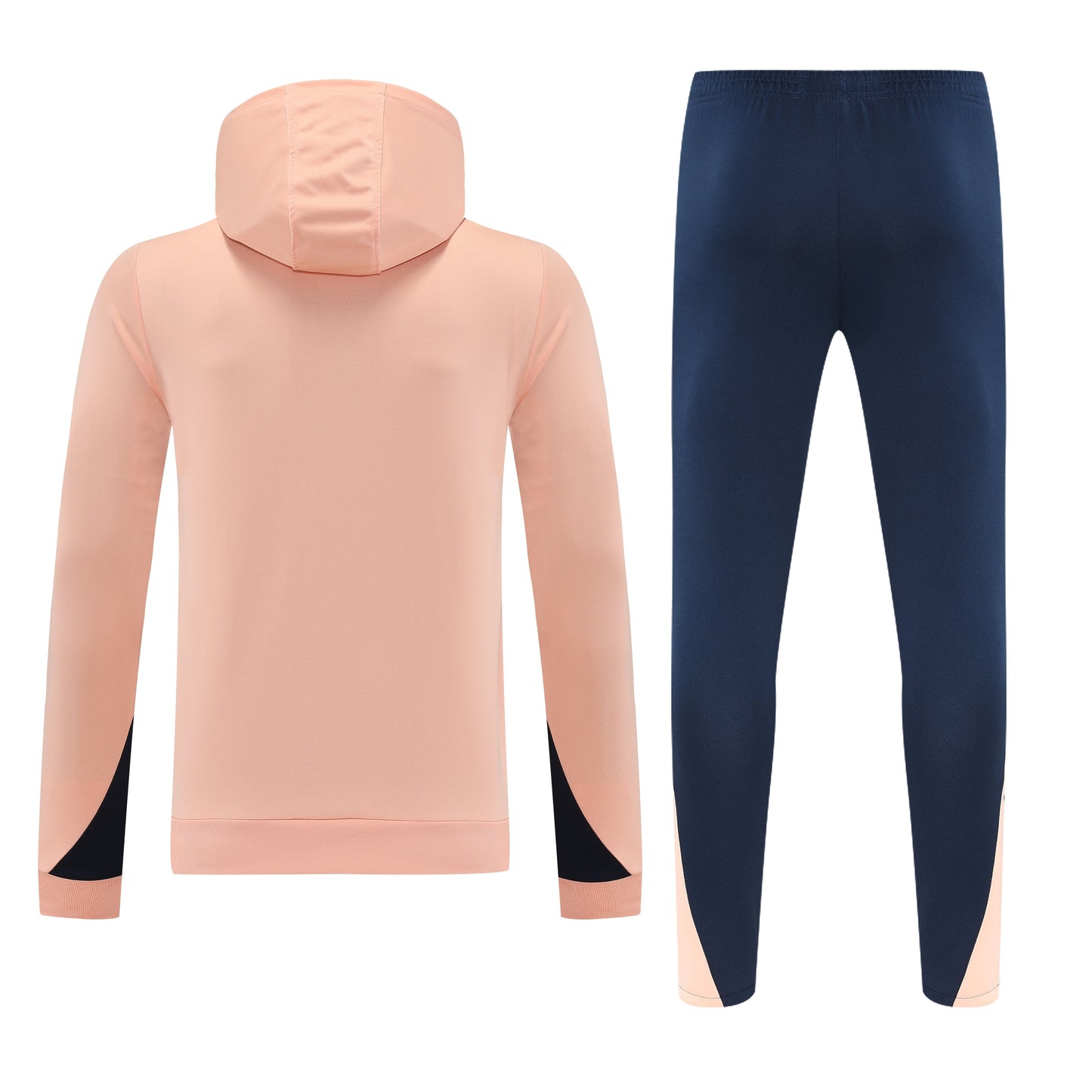 Kit Adulto Chelsea 25-26 – Moletom de Capuz Salmão com Detalhes Azul-Marinho + Calça