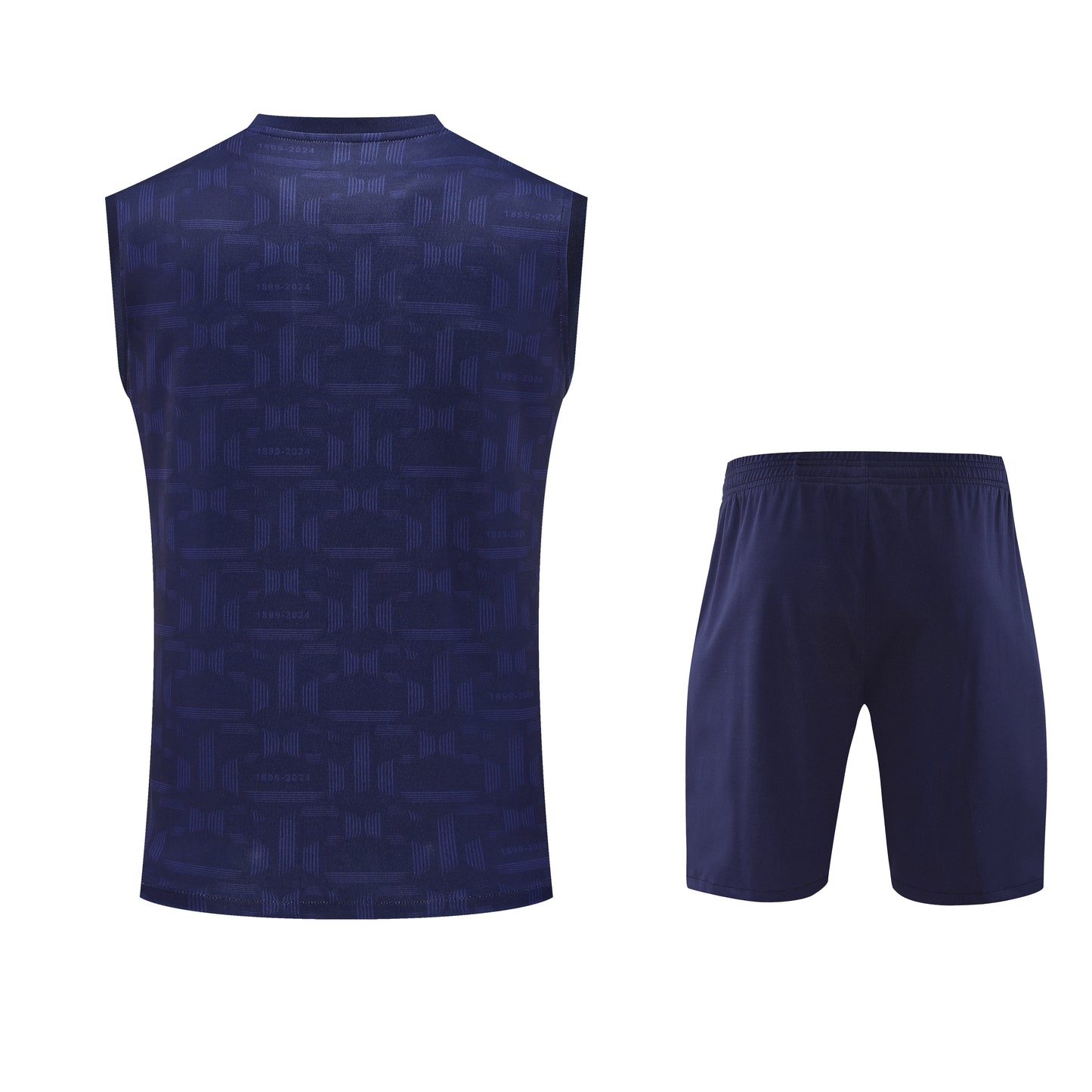 Kit Adulto Barcelona 25-26 – Regata e Shorts Azul-Marinho com Detalhes Dourados