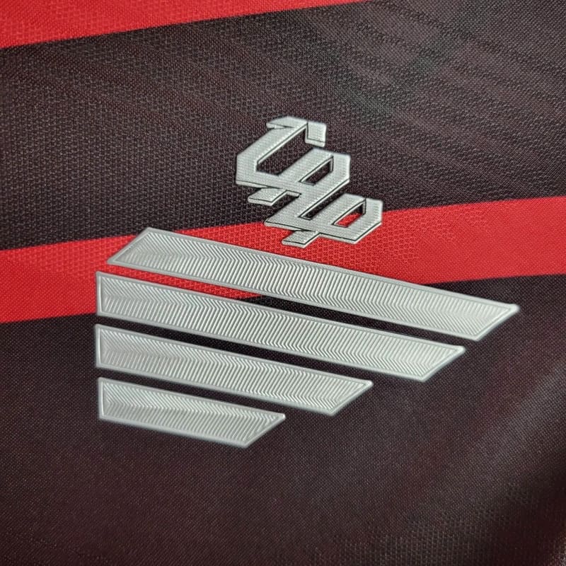 Camisa Athletico Paranaense Home 24-25 – Vermelha com Faixas Pretas