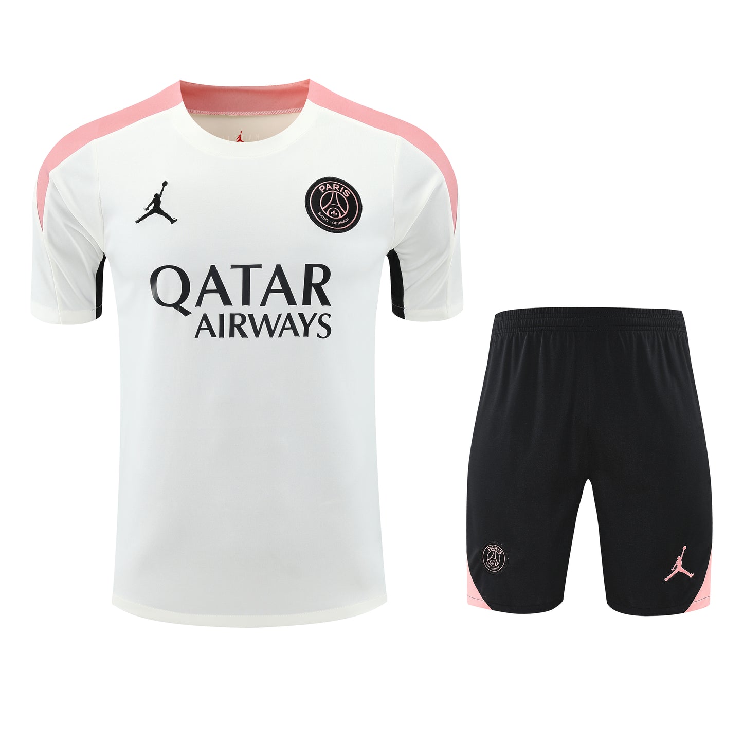 Kit Adulto PSG 25-26 - Branco com Detalhes em Rosa