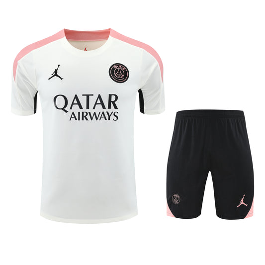 Kit Adulto PSG 25-26 - Branco com Detalhes em Rosa