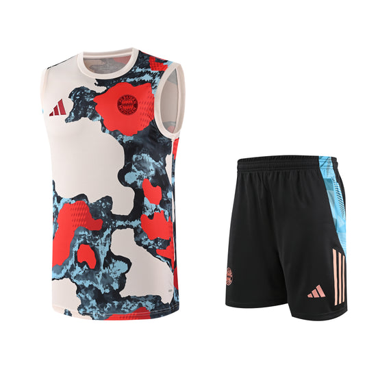 Kit Adulto Bayern de Munique 25-26 – Regata Bege e Shorts Pretos