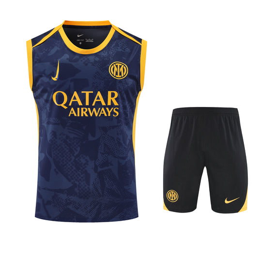 Kit Adulto Inter de Milão 25-26 – Regata Azul-Marinho e Shorts Preto com Detalhes Amarelos