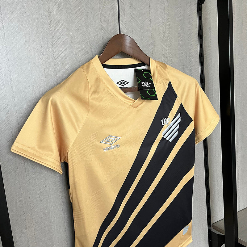 Camisa Feminina Athletico Paranaense 24-25 – Away Dourada (Centenário)