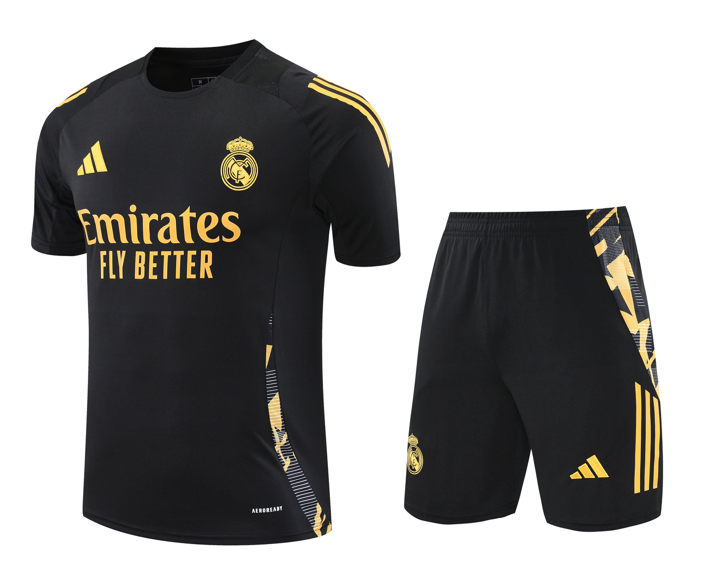 Kit Adulto Real Madrid 25-26 - Preto com Detalhes em Dourado