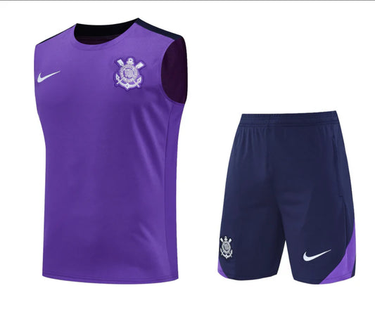 Kit Adulto Regata Corinthians 25-26 – Roxo com Shorts Azul Escuro