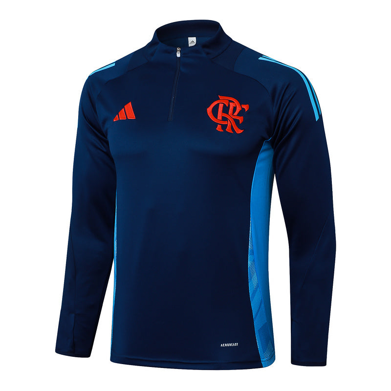 Kit Adulto Flamengo 25-26 – Casaco e Calça Azul Escuro com Detalhes em Azul Claro