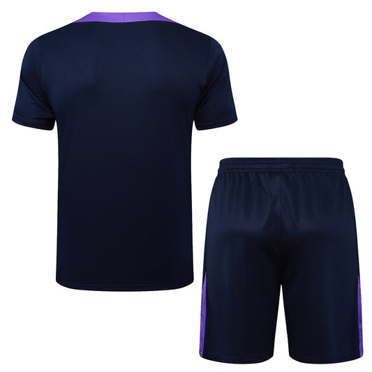 Kit Adulto Corinthians 25-26 – Azul Escuro com Detalhes em Roxos