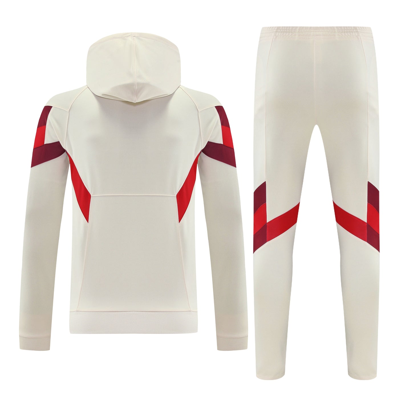 Kit Adulto Bayern de Munique 25-26 – Moletom de Capuz Bege com Detalhes em Vermelho + Calça
