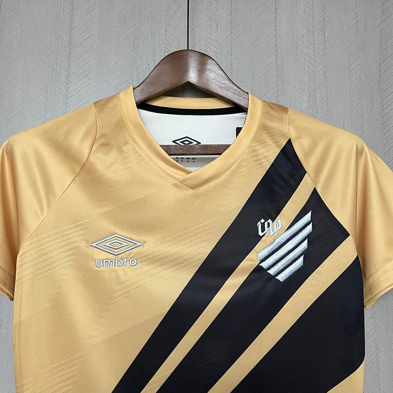 Camisa Feminina Athletico Paranaense 24-25 – Away Dourada (Centenário)