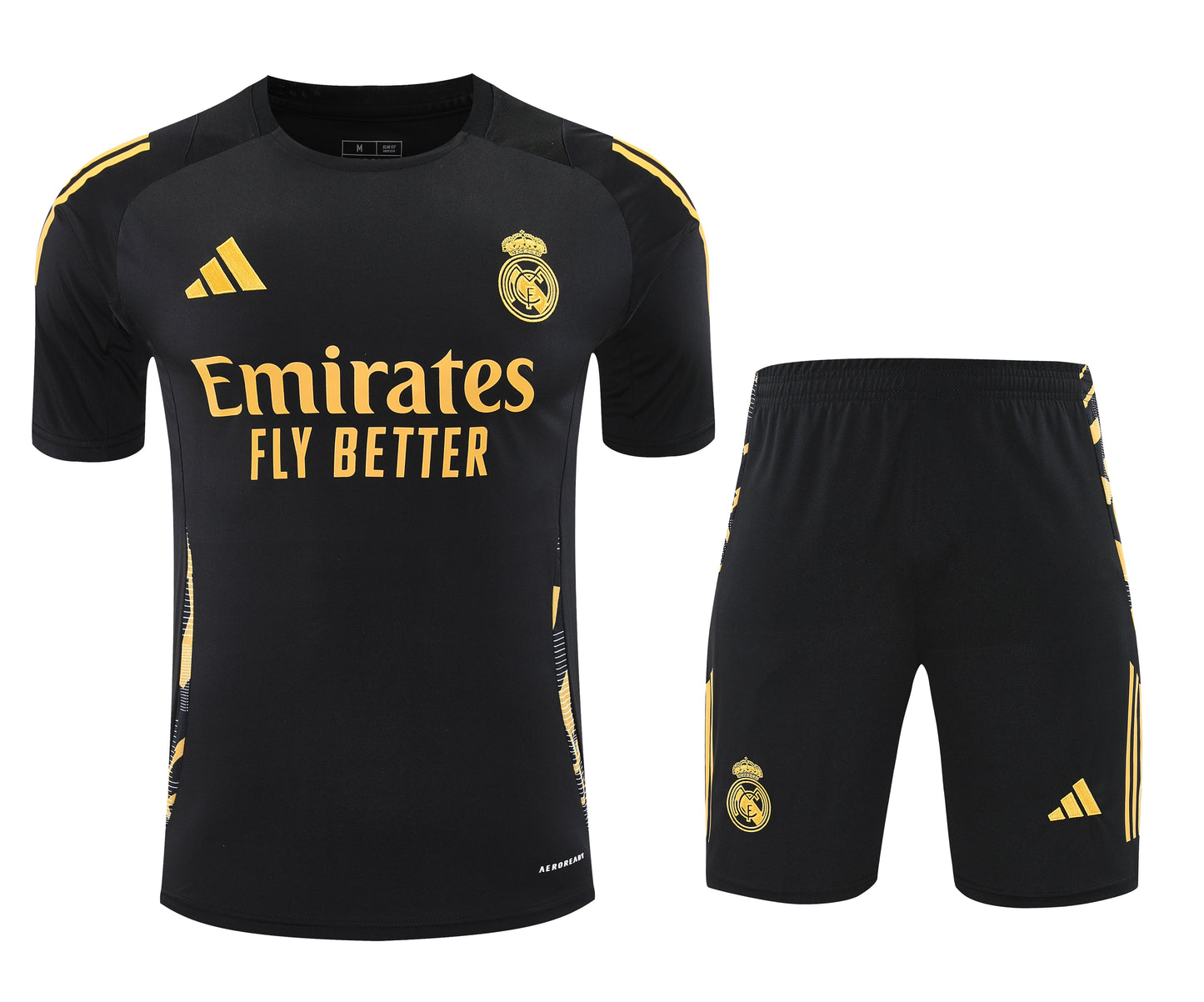 Kit Adulto Real Madrid 25-26 - Preto com Detalhes em Dourado